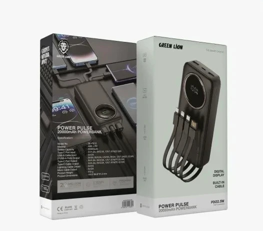 پاوربانک گرين لاين مدل ظرفیت Power Pulse 20000 میلی آمپر