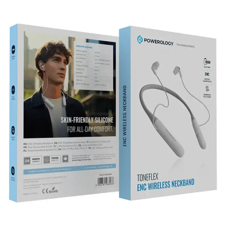 هدفون بلوتوثی پاورولوجی مدل Toneflex ENC Wireless Neckband