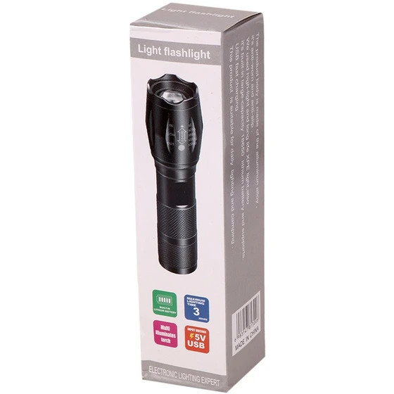 چراغ قوه دو لامپه XPE+UV زوم دار مدل K04-2