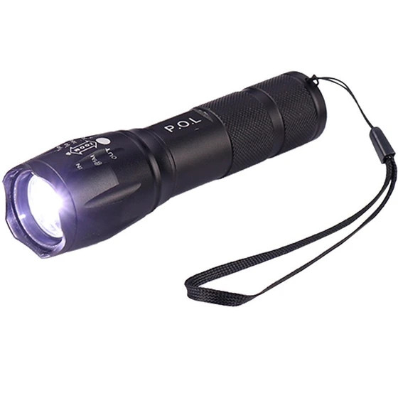 چراغ قوه دو لامپه XPE+UV زوم دار مدل K04-2 - تصویر 2