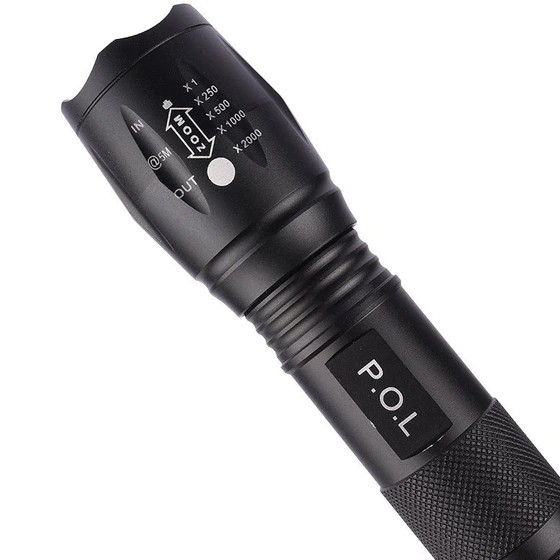 چراغ قوه دو لامپه XPE+UV زوم دار مدل K04-2 - تصویر 5