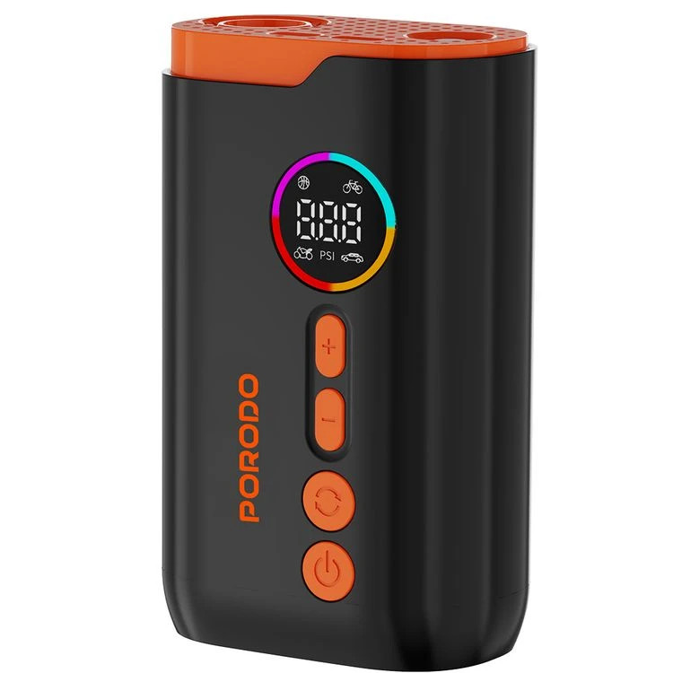پمپ باد و چراغ قوه شارژی پرودو Porodo Lifestyle Electric Air Inflator PD-LFST181 - تصویر 3